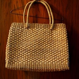 Classic Woven Straw Shoulder Bag Purse